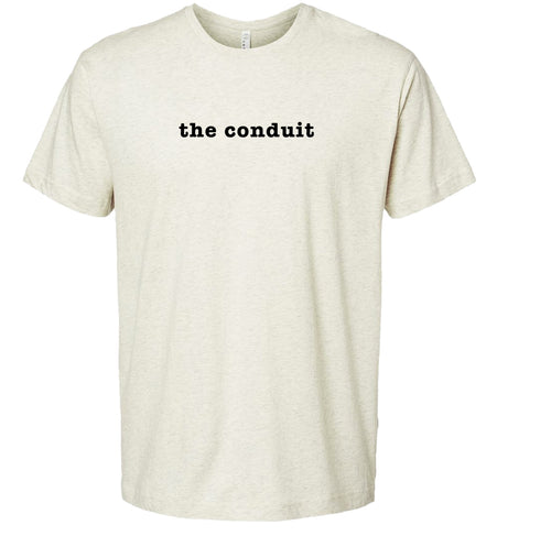 The Conduit - typeset tee, unisex (white or olive!)